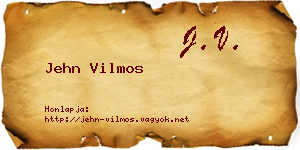 Jehn Vilmos névjegykártya